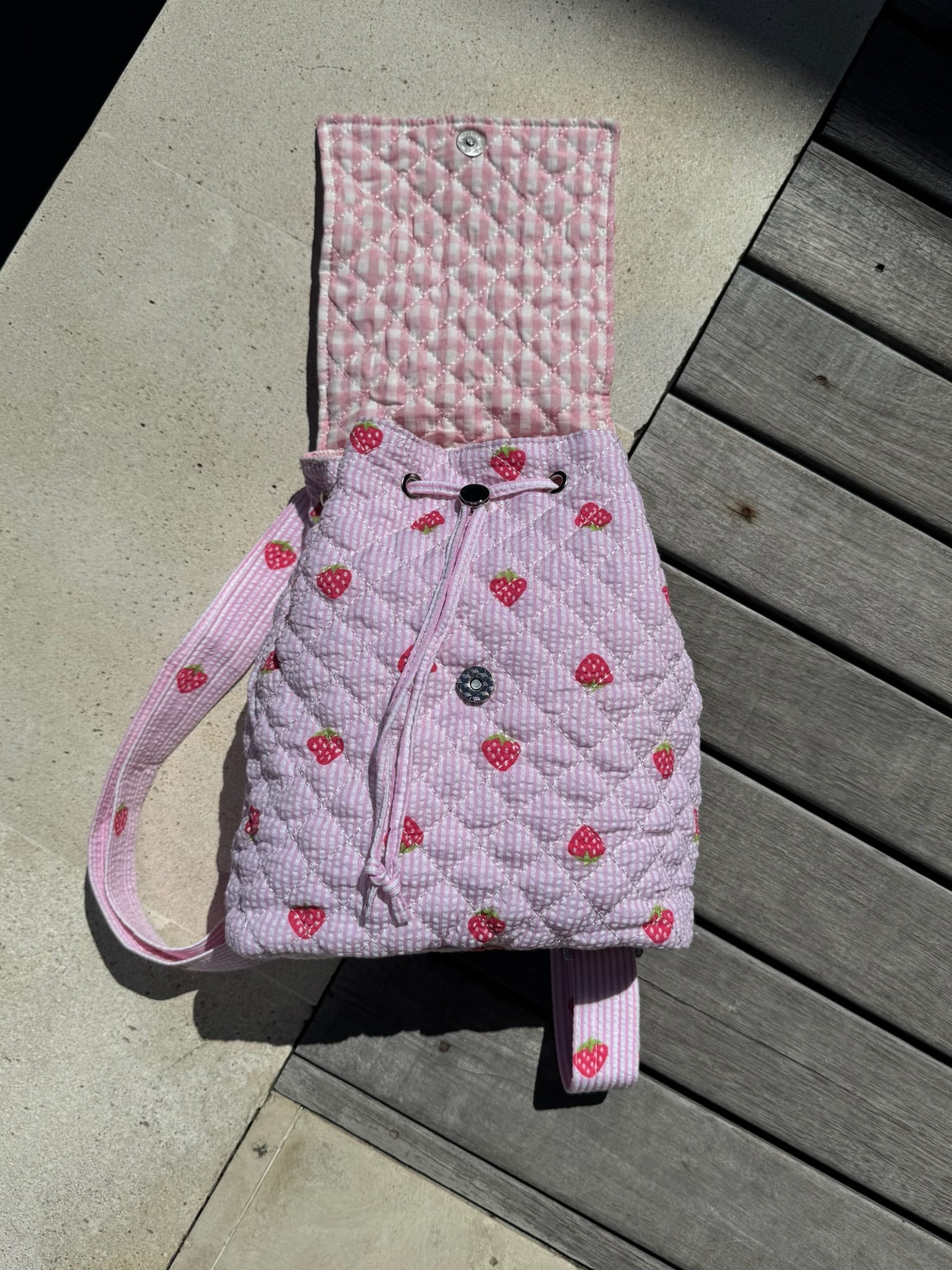 Moon Nude Strawberry Flap Backpack
