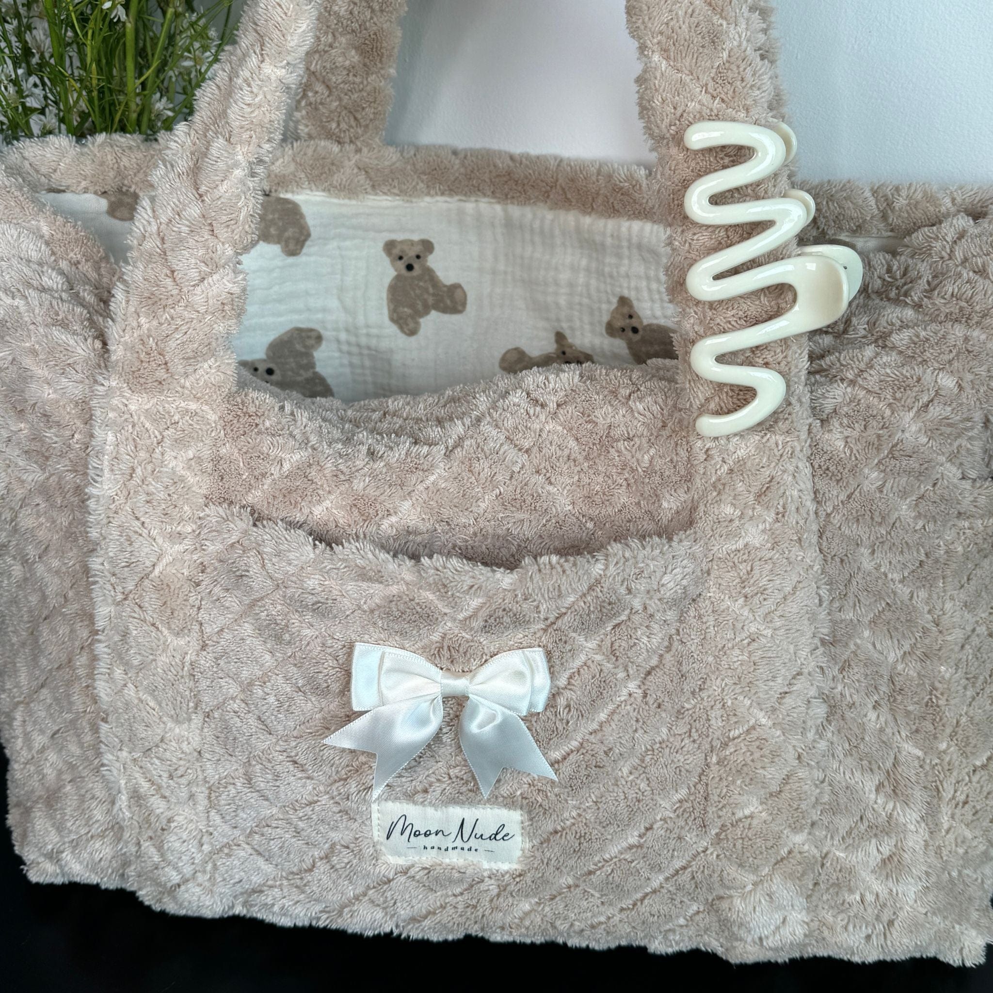 Moon Nude Teddy Tote Bag