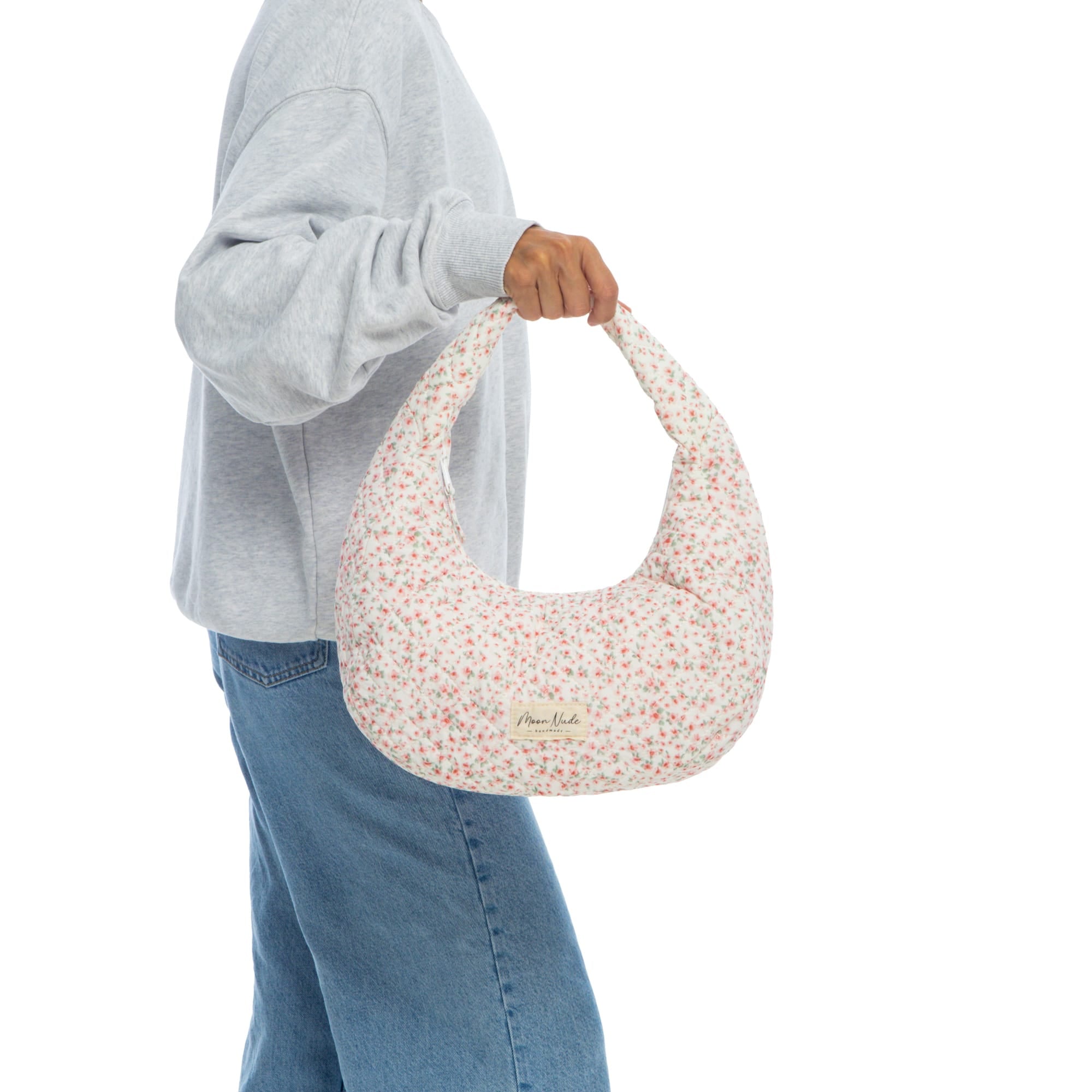 Moon Nude Peony Hoop Bag